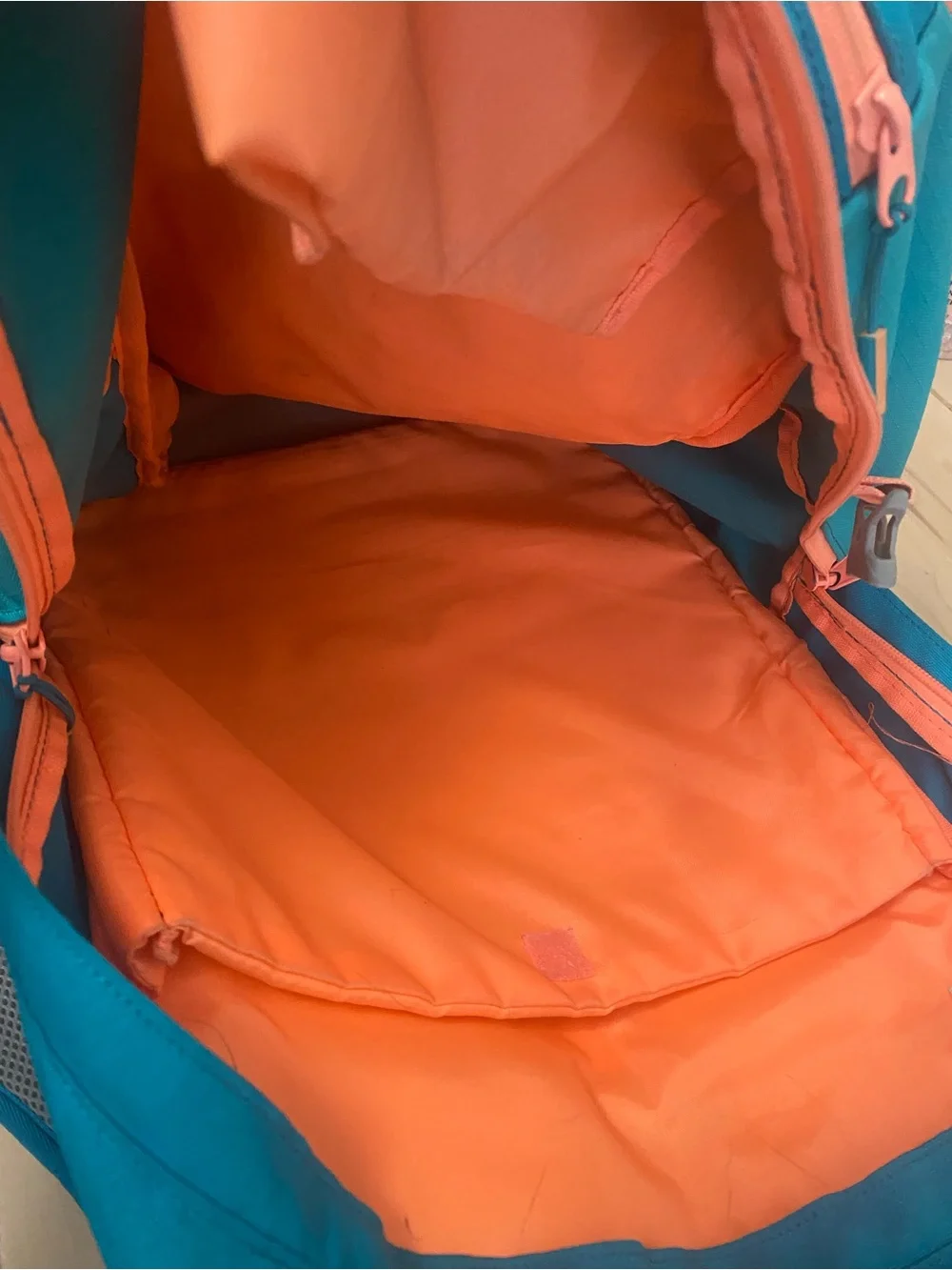Land’s End Teal and Coral Women’s Everyday Backpack - Lightweight Travel Bag